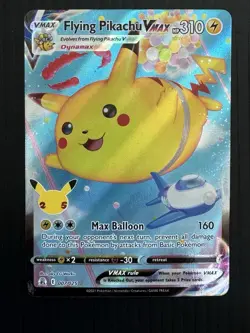Pokemon TCG Flying Pikachu VMAX Holo Card Celebrations 007/025 NM Condition - Image 1