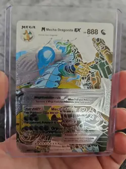 Pokemon Silver Foil Fan Art M Mecha Dragonite EX Textured Collector Card 005/015 - Image 1