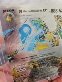 Pokemon Silver Foil Fan Art M Mecha Dragonite EX Textured Collector Card 005/015 - Image 3