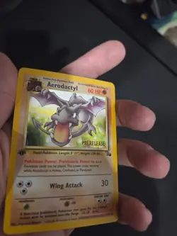 AERODACTYL Prerelease Pokemon Card - WOTC - 1st Edition Fossil 1/62 HOLO - Image 3