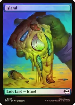 Foil TMNT Full Art Island Pizza Land, Magic the Gathering Land, 1 Pack, 254 - Image 1