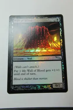 MTG Wall of Blood x1-Foil -Mirrodin-Lightly Played - Image 1