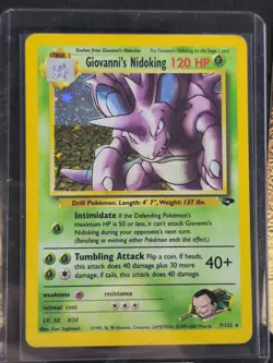 Pokemon TCG Giovanni's Nidoking Gym Challenge Holo Card 7/132 Unlimited Rare - Image 1