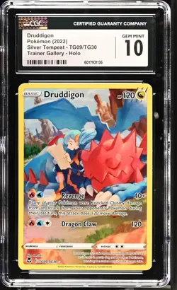Pokemon TCG 2022 Druddigon Full Art Silver Tempest TG09/TG30 CGC Gem Mint 10 - Image 1
