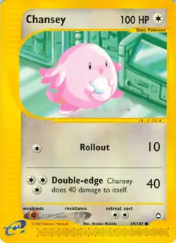 Chansey - 69/147 Aquapolis - Pokemon TCG - 2002 - Image 1