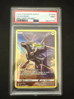 2022 POKEMON SWORD & SHIELD BRILLIANT STARS #TG05 FULL ART/ZEKROM PSA 9 - Image 1