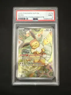 2025 POKEMON SVP PRISMATIC EVOLUTIONS ELITE TRAINER BOX #173 EEVEE PSA 9 - Image 1