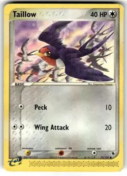 Pokemon TCG Taillow EX Ruby and Sapphire 72/109 Regular Common NM/VLP - Image 1