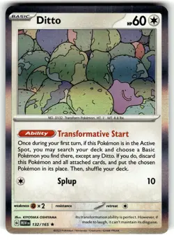 Ditto 132/165 Sv: Scarlet & Violet 151 Holo Pokemon - Image 1