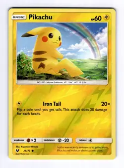 Pikachu Shining Legends #28 (2017) Common Reverse Holo NM Pokemon - Image 1