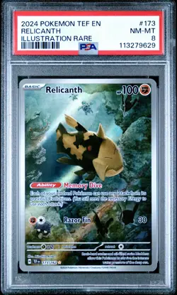 2024 POKEMON TEF EN-TEMPORAL FORCES ILLUSTRATION RARE #173 RELICANTH PSA 8 - Image 1