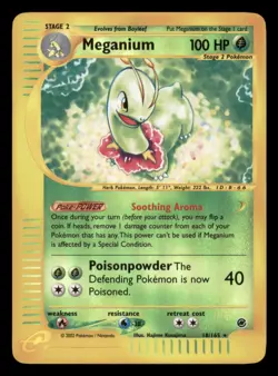 Lightly Played Meganium 18/165 Reverse Holo Expedition Base Set Rare - Image 1