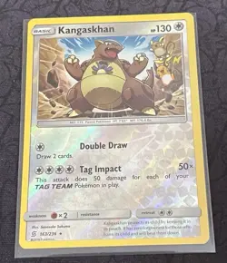 Pokemon TCG English Sun & Moon Unified Minds reverse foil Kangaskhan 163/236 - Image 1