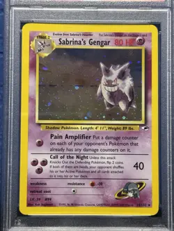 Pokemon Sabrina’s Gengar #14 Gym Heroes Holo – PSA 8 NM-MT Banned Version - Image 3