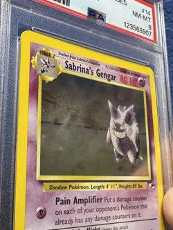 Pokemon Sabrina’s Gengar #14 Gym Heroes Holo – PSA 8 NM-MT Banned Version - Image 4