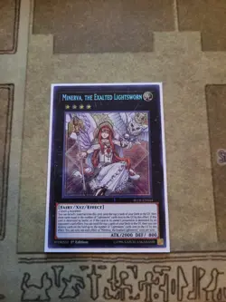 YUGIOH MINERVA THE EXALTED LIGHTSWORN BLLR-EN044 SECRET 1ST ED NM - Image 1