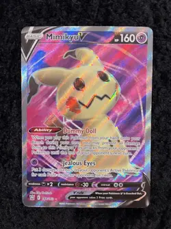 Mimikyu v Full Art Holo Card 148/163 Swsh05: Battle Styles Pokemon NM - Image 1