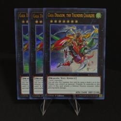 YuGiOh Gaia Dragon The Thunder Charger BLLR-EN065 Ultra 1st x3 Card Set MINT - Image 1