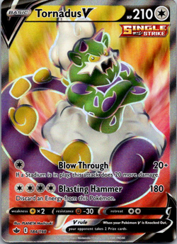 Tornadus V - 184/198 - Pokemon Chilling Reign Sword & Shield Full Art Card NM - Image 1