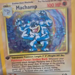 Machamp Holo Base Set 8/102 1st Edition Vintage 1999 Pokemon Card WOTC Rare - Image 3