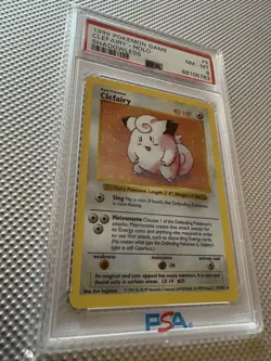 1999 Pokemon TCG Base Set Shadowless Clefairy Holo PSA 8 5/102 Card Stock - Image 3