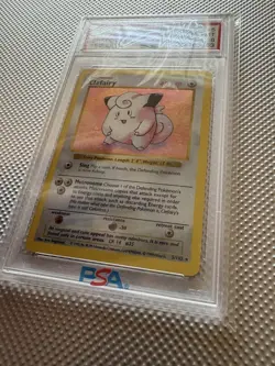 1999 Pokemon TCG Base Set Shadowless Clefairy Holo PSA 8 5/102 Card Stock - Image 4