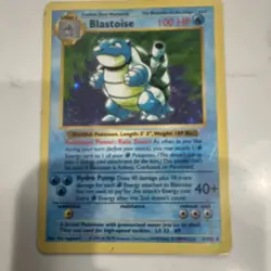 Pokemon TCG Blastoise Base Set 2/102 100 HP Holo Rare English Ken Sugimori Card - Image 1