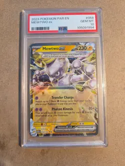 2023 Pokemon SV Paradox Rift #058 Mewtwo EX PSA 10 Card GEM MINT! Trusted Seller - Image 1
