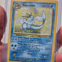 Vaporeon Holo Jungle Set 12/64 Vintage 1999 Pokemon Card WOTC Rare - Image 3