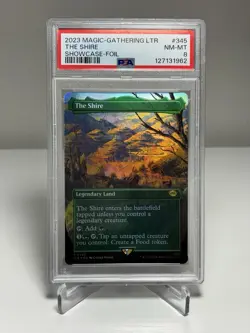 2023 Magic The Gathering LOTR The Shire Showcase Borderless Foil PSA 8 - Image 1