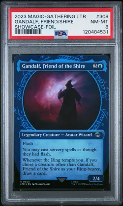 Magic: The Gathering Gandalf, Friend of the Shire LOTR #308 Showcase Foil PSA 8 - Image 2