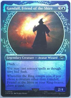 Magic: The Gathering Gandalf, Friend of the Shire LOTR #308 Showcase Foil PSA 8 - Image 5