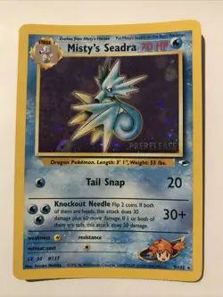Misty's Seadra PRERELEASE Gym Heroes - Holo Rare 9/132 WOTC Card NM Pokemon TCG - Image 1