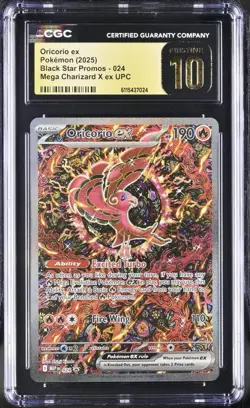 🔥 CGC Pristine 10 Oricorio EX 024 Black Star Promo EN Pokemon Phantasmal Flames - Image 1
