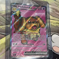 2024 Pokemon Stellar Crown Dachsbun Ex 160/142 Ultra Rare Full Art Holo - Image 4