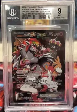 POKEMON JPN XY DOUBLE CRISIS 1ST ED FULL ART/TEAM MAGMA'S GROUDON EX 015 BGS 9 - Image 3