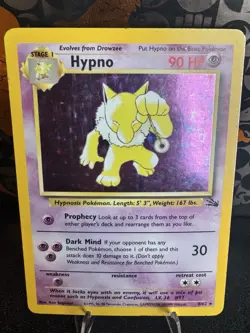 Hypno 8/62 Fossil Holo Rare MP/HP Unlimited Pokemon VINTAGE - Image 1