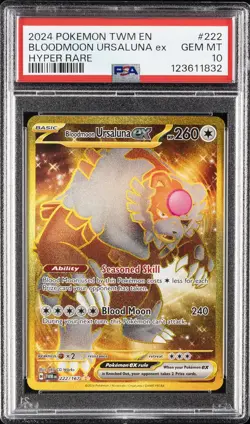 2024 POKEMON TWM EN-TWILIGHT MASQUERADE HYPER RARE BLOODMOON URSALUNA EX PSA 10 - Image 1