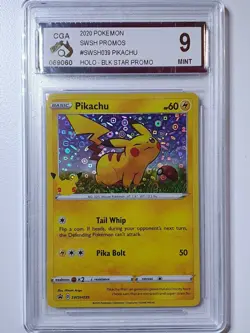 2020 Pokemon Pikachu SWSH039 HOLO Black Star Promo - CGA 9 - Image 1