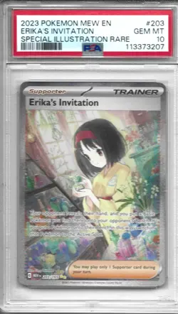 Pokemon Erika's Invitation 203/165 Sv: Scarlet & Violet 151 SIR PSA 10 Gem Mint - Image 1