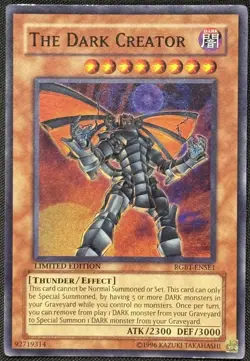 Yugioh The Dark Creator Limited Edition Super Rare RGBT-ENSE1 LP - Image 1