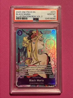 2025 ONE PIECE PROMOS ILLUSTRATION BOX VOL 2 #074 BLACK MARIA PSA 10 - Image 1