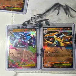 Mega Charizard X and Y EX Cards Holo English 029 & 030 Black Star Promo NM - Image 1