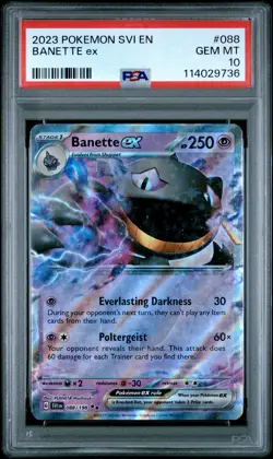 2023 POKEMON SVI EN-SCARLET & VIOLET #088 BANETTE EX PSA 10 - Image 1