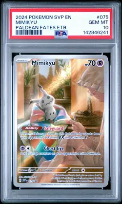 Mimikyu 075/091 Paldean Fates Elite Trainer Box Pokemon PSA 10 - Image 1