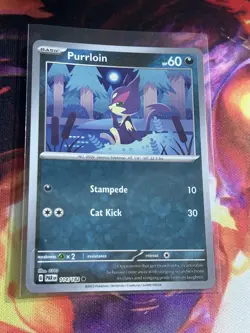 Pokemon SV04: Paradox Rift: Purrloin - 114/182 - Reverse Holofoil - Image 1