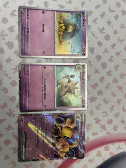 Pokemon 151 ALAKAZAM EX SVP 050 Holo Promo Card W/Abra & Kadabra NM - Image 1