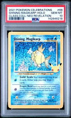 Shining Magikarp Holo 66 Celebrations Classic Collection Pokemon PSA 10 - Image 1