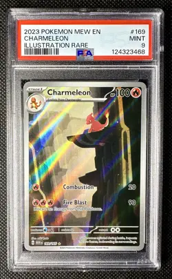 2023 POKEMON MEW EN-151 ILLUSTRATION RARE #169 CHARMELEON PSA 9 - Image 1