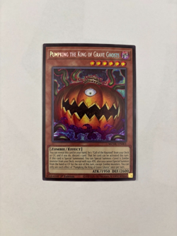 Yugioh! Pumpking the King of Grave Ghosts MZMU-EN001 Secret Rare 1st Ed NM - Image 1